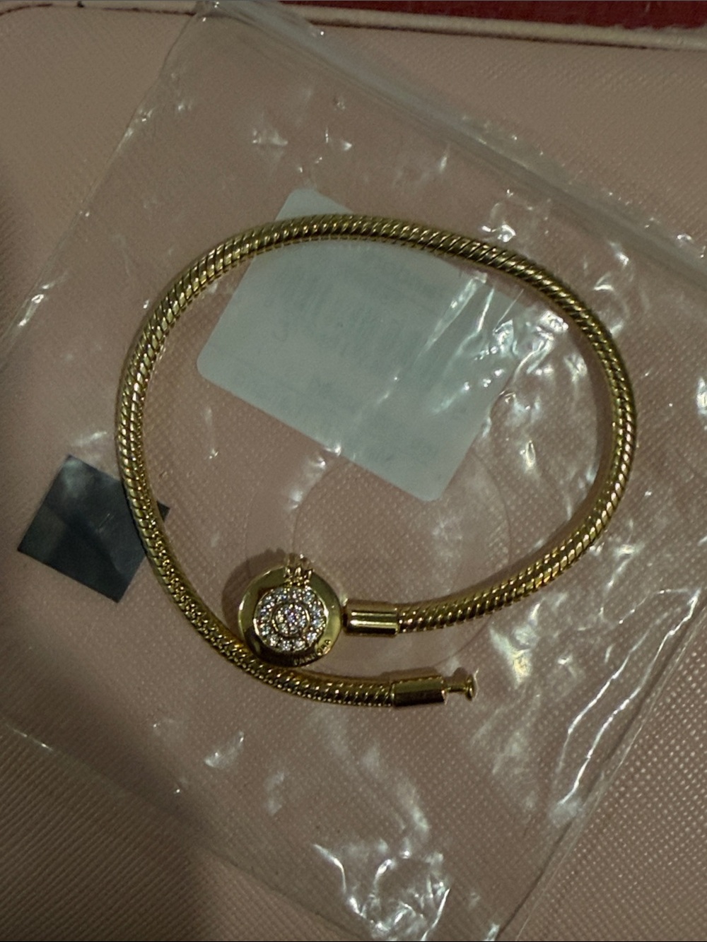 Authentic Pandora crown clasp bracelet. Gold plated